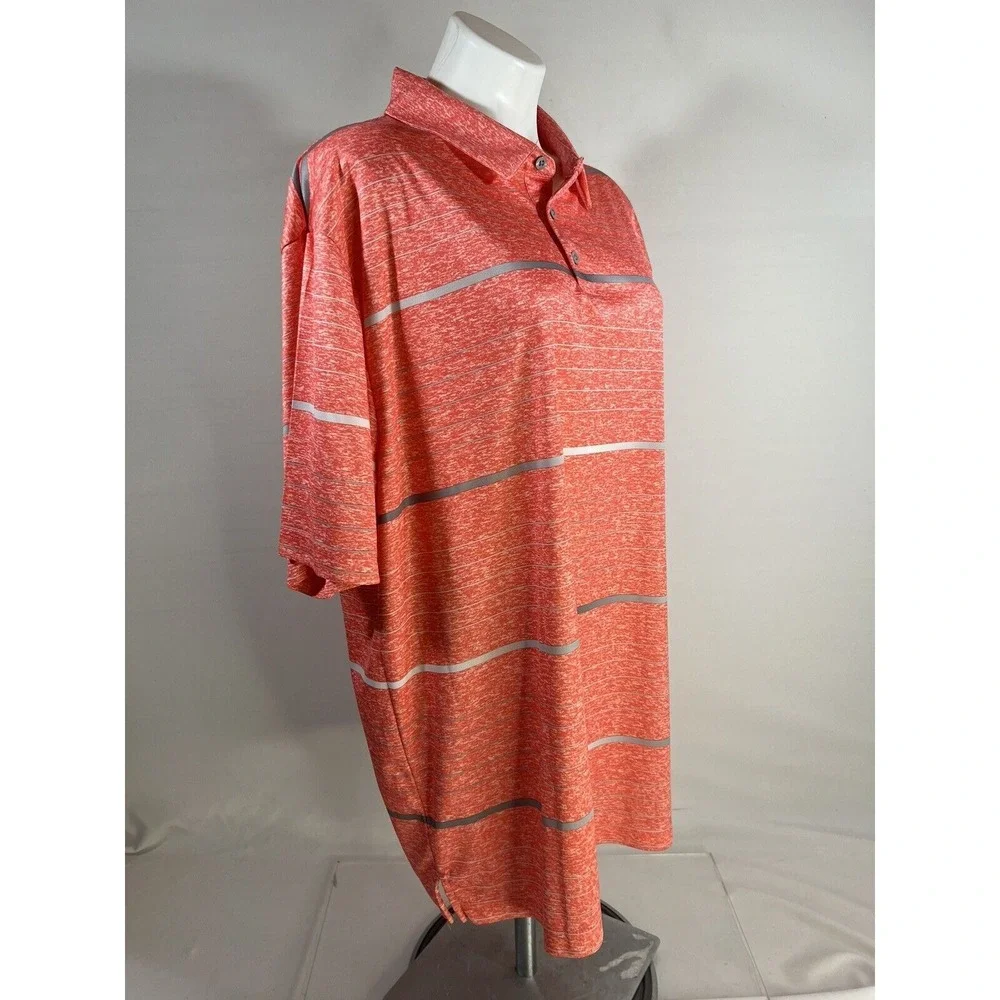 PGA Tour Polo Shirt Mens 2XL Striped Golfcore Casual Performance Athletic